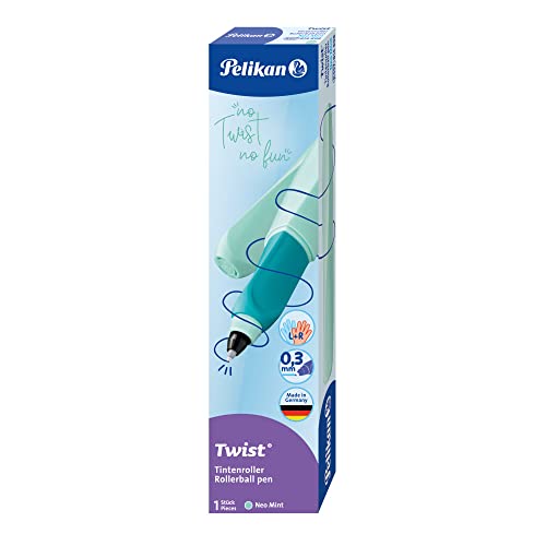 Pelikan 814898 Tintenroller Twist Neo Mint, inklusive 2 Rollerpatronen, 1 Stück