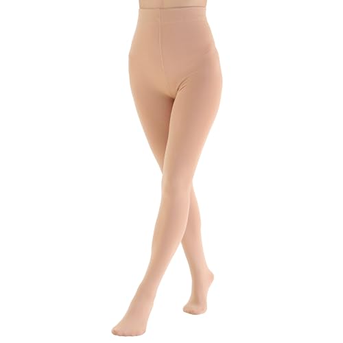 EVERSWE Women's Opaque Fleece Lined Tights, Thermal Tights (Nude,Medium)