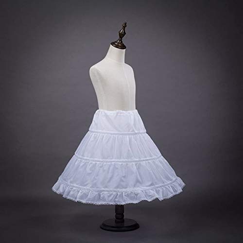 Mädchen Petticoat,3 Reifen Reifrock Krinoline Röcke & Skorts Petticoat Tutu Rock Kinder Unterrock Brautkleid für Brautjungfer Hochzeitsfeier 3-15 Jahre