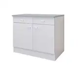 Flex-Well Küchenschrank Bochum - Unterschrank - 2-türig, 2 Schubladen - Breite 100 cm - Weiß