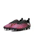 PUMA Future 8 Play FG/AG JR Fussballschuh, Black White-Glowing RED, 34 EU