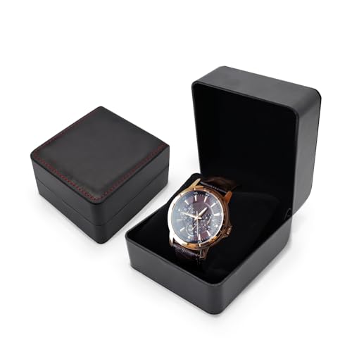 AfitLulu Uhrenbox Einzeln Uhrenaufbewahrung Mit Abnehmbarem Uhrenkissen für Herren und Damen, Uhrenkasten PU-Leder Uhren Aufbewahrungsbox Tragbar Uhrenhalter für Armbanduhren, Smarte Uhren (Schwarz)
