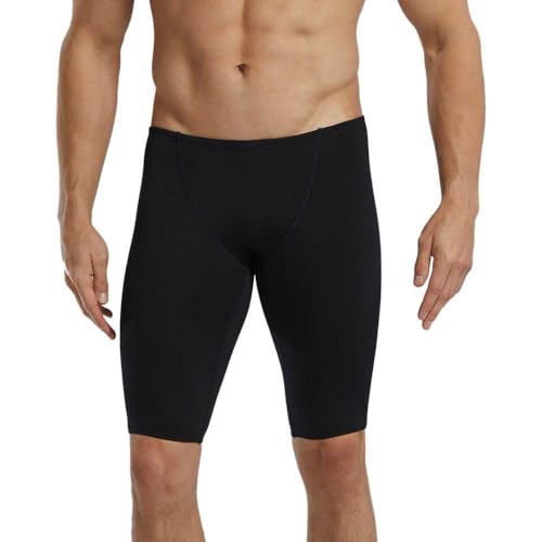 TYR Herren Durafast Elite Solid Jammer Badeanzug Badehose, Schwarz/Logo, 32