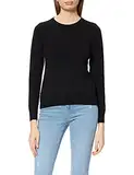 Object Damen Objthess L/S O-neck Knit Noos Pullover, Schwarz, S EU