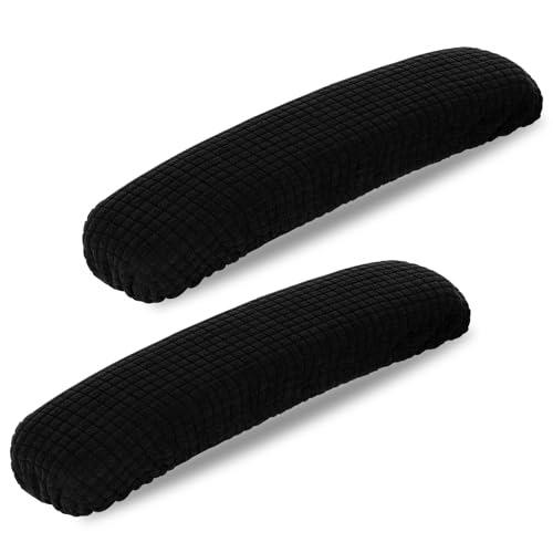 Giantree Stuhl Arm Armlehne Abdeckungen, 2Pcs abnehmbar waschbar Büro Stuhl Armlehne Abdeckungen Pads dehnbar elastische Arm Protektoren Ärmel für Ergonomische Armlehne Kissen Pads (Schwarz)