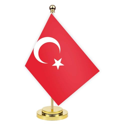 Türkiye Schreibtisch Flagge, 30cm großes kleines TürkenTürken Banner im Freien, winziges Drucken Dekor für Büro Home Tisch desk Türkiye