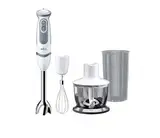 Braun Stabmixer MQ 5235WH Stabmixer – MultiQuick 5 Vario Pürierstab mit Edelstahl Mixfuß, 1000 Watt, inkl. 3-teiligem Zubehör-Set, weiß/grau