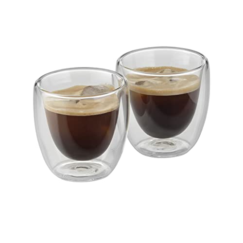 WMF Kult doppelwandige Espressotassen Glas Set 2-teilig, Gläser 80ml, Schwebeeffekt, Thermogläser, hitzebeständiges Espresso