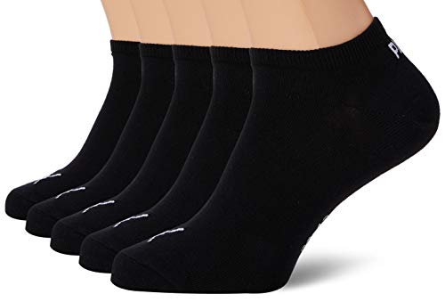 PUMA Unisex Puma Unisex Plain Sneaker - Trainer (5 Pack) Socks, Schwarz, 43-46 EU