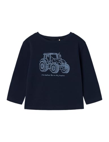 NAME IT Jungen Nmmrelle Nreg Top Langarmshirt, Dark Sapphire, 104 EU