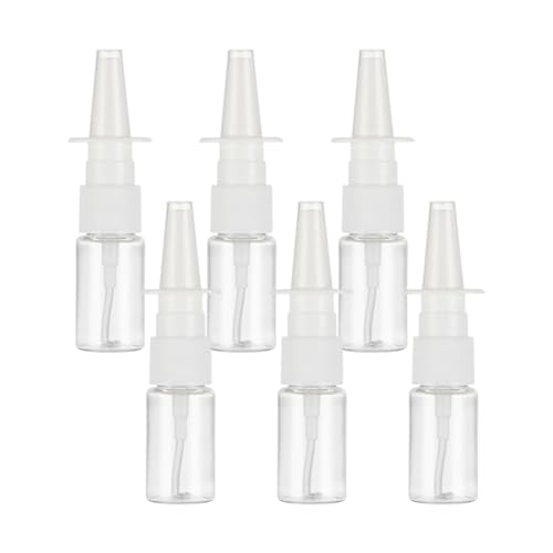 Aidqxbaoer 6 Stück Nasenspray Flasche Leer 10ml，Wiederverwendbar Nasen Sprühflaschen，Kunststoff Nasenzerstäuber Feiner Sprühnebel，ätherische Öle(transparent)