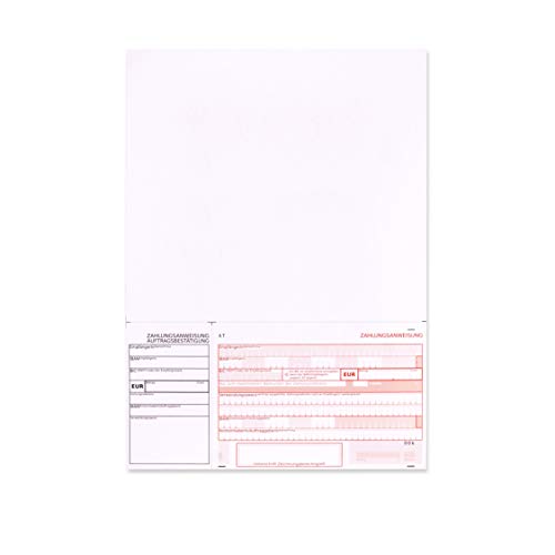 MASHPAPER Zahlungsanweisung Österreich Zahlscheine A4 für Laser- & Inkjet-Drucker | SEPA-Überweisung mit IBAN & BIC, 1000 Stück perforiert