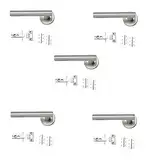 IRONZONE® 5 Sets hochwertiger gerader Türgriff-Pack, interne C/W-Riegel, Scharniere, gerader Hebel, Möbel, Edelstahl, für den Innenbereich an 35–44 mm Türen, Wohn- und Gewerbeimmobilien