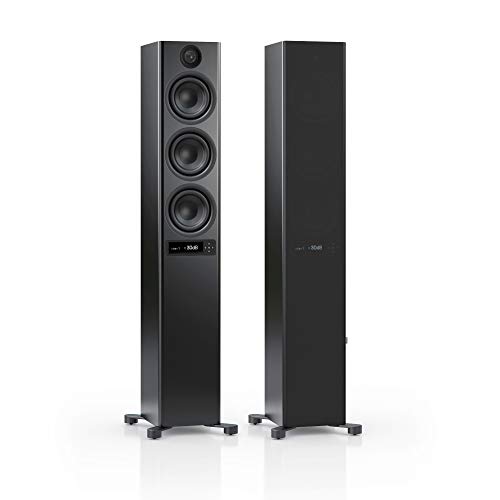 Nubert nuPro XS-6000 RC | Schwarzes Standlautsprecherpaar | 2 Stück High End Lautsprecher | Bluetooth Lautsprecher aptX HD | Kabellose Verbindung High Res 192 kHz/24 bit | Aktivboxen 3,5 Wege