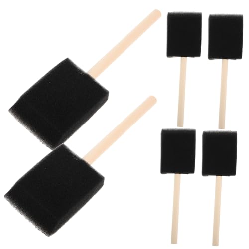 DIYEAH 6 Stück Schwammbürste Kleiner Pinsel Künstlerschwamm Bastelschwämme zum Malen Fingerpinsel Kunsthandwerksschwämme Malpinsel Kleiner Schwammpinsel Maltschwämme hölzern Black