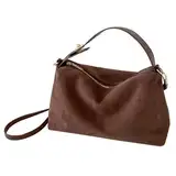 Macayda Handtasche Damen Mittelgroß Umhängetasche Wildleder Crossbody Bag mit Abnehmbar Schulterriemen Schultertasche Damen (Kaffee)