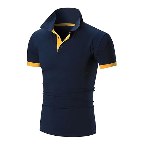 T-Shirt Herren Poloshirt Stilvolles Bedrucktes Kurzarm Golf T-Shirt Leichte Klassische Casual Polohemd Revers Reißverschluss Kurzarmshirt Shirts Poloshirts Herren Poloshirt Herren Kurzarm Set