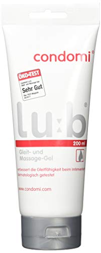 Condomi Lu:b Gleitgel und Massage-Gel 200 ml - Natürliche Feuchtigkeit - Gleitmittel pH-hautfreundlich auf Wasserbasis