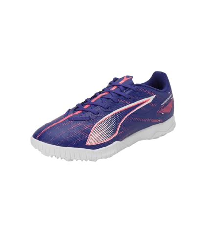 PUMA Unisex Ultra 5 Play TT Soccer Shoe, Lapis Lazuli White-Sunset Glow, 39 EU