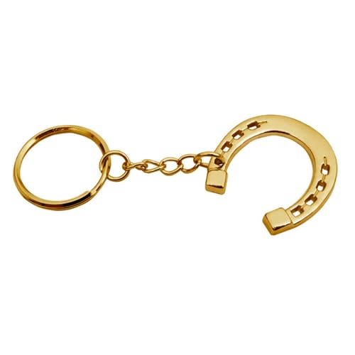 Hattba Anspruchsvoller Hufeisen-Schlüsselanhänger mit Trensen-Detail, tragbares Accessoire für Trendsetter und Erwachsene, stilvolle Outfits, gold, One size