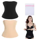 KASURE Zweierpack Damen Waist Trainer Unterbrust Korsett Bauchweg Taillenformer (XL/XXL) Shapewear Damen Bauchweg Schwarz und Hautton Geeignet für Körperformung, Dating, Sport，Abnehmen