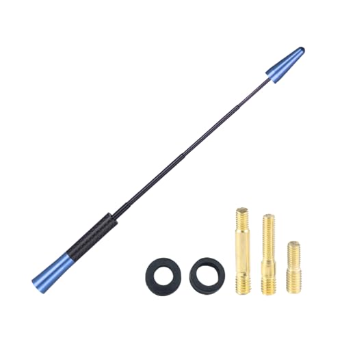 CGEAMDY Autoantenne, Radio Antenne Teleskop FM, Einziehbare Antenne Aus Kohlefaser, Autoradio Auto Dachantenne Kurz Mit Starker FM/AM Empfangsfunktion(Blau)
