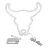 Kuh-Neon-Licht Auffällige Tierische Nachtlicht für Schlafzimmerbars, Langlebige PVC- und ABS-Schale, USB- oder Batterie-Anbieter-LED-Schild für Hochzeitsfeier, ca. 275 X 260 Mm