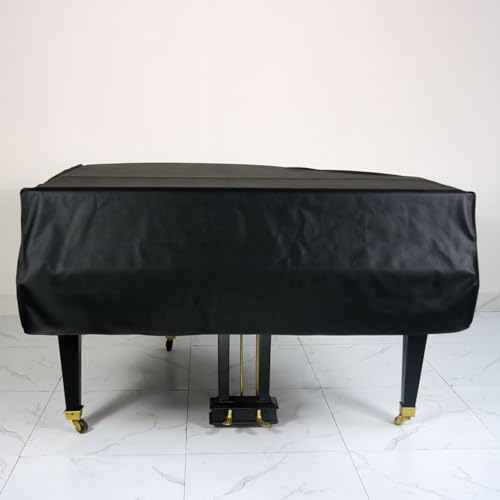 Cutfouwe Klavier flügel Abdeckung，Flügel Klavier Abdeckung-Kunstleder Klavier staubschutz-Schwarze Grand Piano Cover-Abdeckung-Wasserdicht-staubdicht,Schwarz,180cm