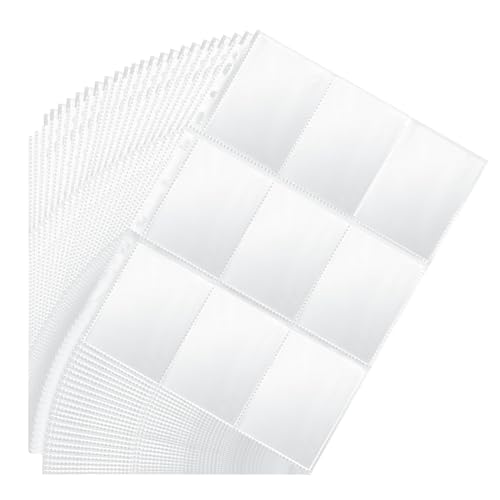 60 stück Sammelkarten Hüllen Doppelseitiger 1080 pockets,Transparent Sammelhüllen Photocard Sleeves Sammelalbum für Pokemon Spielkarte, Basketball/Fußball Karten zum Sammeln und Tauschen