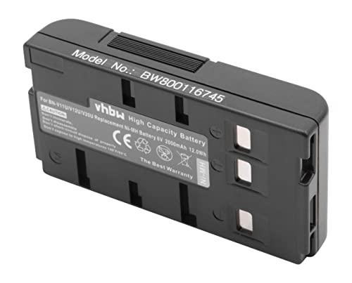 vhbw 1x Akku Ersatz für Panasonic HHR-V214A/K, HHR-V20A/1B, HHR-V20, PV-BP17, PV-BP15 für Videokamera Camcorder (2000 mAh, 6 V, NiMH)