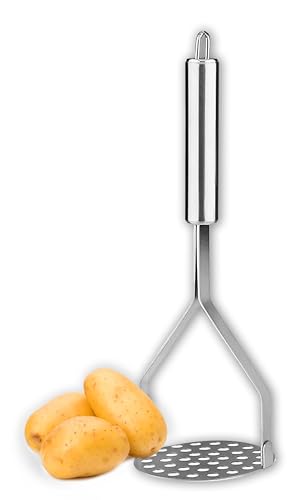 IPEA Kartoffelstampfer Professionelle aus Edelstahl zum Zerkleinern von Kartoffeln, Gemüse und Obst – Schlankes Design – Ergonomischer Griff – Kartoffelpresse für Kartoffelpüree und Lebensmitteln