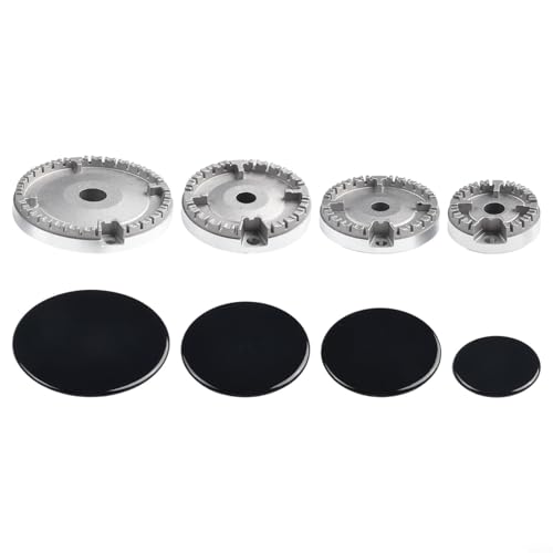 Honseadek Herdhut-Set, Gasherd-Brennerkappe und Brennerkopf-Ersatz-Set und zuverlässiges Herdhut-Set, passend für die meisten Brenner-Modelle (flach)