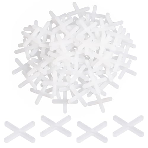 SYEYCW 500 Stück Weiß Fliesenkreuze, 3mm Kunststoff Fugenkreuze, Fliesen Abstandshalter, Fugenkreuz für Genaue Positionierung, Abstandhalter Fliesenfugen, Fliesenverlegehilfe, für Wand, Bodenfliesen
