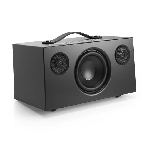 Audio Pro C5 MKII - Tragbarer Multiroom Lautsprecher mit Bluetooth & WiFi - Kabelloser Smart Speaker mit App-Steuerung für Air Play, Spotify Connect - Schwarz