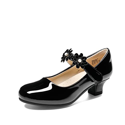 DREAM PAIRS Mädchen Mary Jane Strap Flache Schuhe Ballerinas Prinzessin Schuhe Flache Schulschuhe,Size 35,SCHWARZ,SDFL2317K