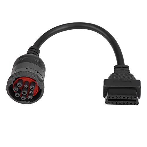Klanata OBD2-zu-J1939-Adapterkabel, Hochleistungs-Diagnosetool für LKW, 9-poliger Stecker, passend für mehrere Fahrzeugsysteme, für die Wartung Schwerer Geräte und das