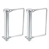 DTGN 10mm x 100mm (DxL) Wellenverriegelungsstift - 2er Pack - Gut für landwirtschaftliche Anhänger Rasen - Karbonstahl Vierkant-Anhängerkupplungsstift - Silberton