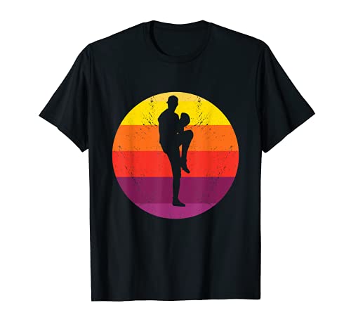 Retro Pitcher Vintage Pitcher's Mound Sport Sonnenuntergang Baseball T-Shirt
