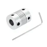 QUARKZMAN 1 Stück 3mm bis 8mm Aluminiumlegierung Wellenkupplung L25xD19 Flexibler Kupplungsstrahl Stepper Motor Verbindungsstück für 3D-Drucker CNC-Maschine DIY-Encoder Motorwelle, Silber