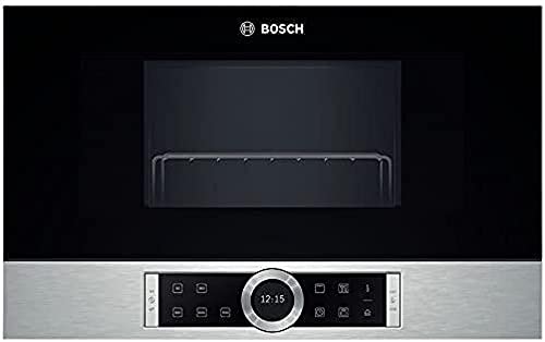 Bosch BEL634GS1 Serie 8 Einbau-Mikrowelle, 38 x 60 cm, 900W, Türanschlag Links, AutoPilot 10 10 Automatikprogramme, Reinigungsunterstützung, TFT-Touchdisplay, LED-Beleuchtung gleichmäßige Ausleuchtung