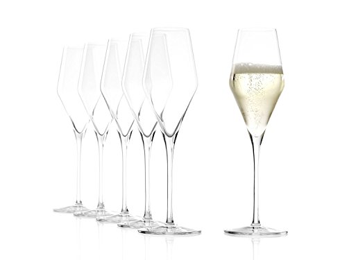 Stölzle Lausitz Quatrophil Champagnerkelche 6er-Set I 290ml Champagner Kelche ideal für Sekt oder Prosecco I spülmaschinengeeignete Schaumweingläser I Elegante & Stoßfeste Sekt Kristallgläser