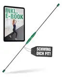 NAJATO Sports Schwingstab – Swingstick inkl. E-Book (PDF Datei) – Wackelstab mit verstellbaren Gewichten – Für Physiotherapie & Fitness (Schwarz - Grün)