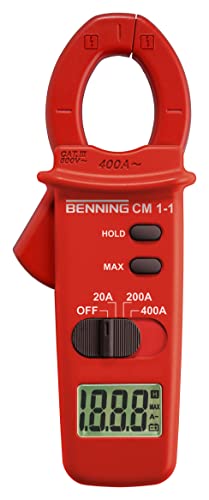 Benning CM 1-1 Digital- Stromzange (Anzeige digital, 3 ½-stellige LCD-Anzeige, Strommessbereich/AC 0.01 A - 400 A, Zangenöffnung 30 mm) 44061