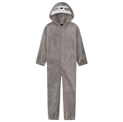 CityComfort Jumpsuit Kinder Einteiler Fleece Overall Onesie Kinder Mädchen Jungen 4-14 Jahre (7-8 Jahre, Dunkles Beige)