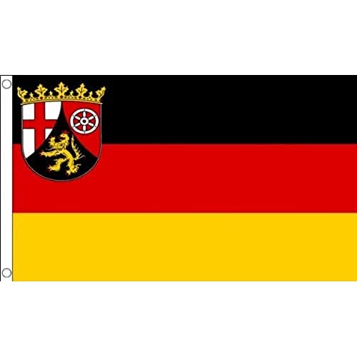 AZ FLAG - Flagge Rheinland-Pfalz - 150x90 cm - Rheinland-Pfalz Fahne 100% Polyester mit Messing-Ösen - 110g