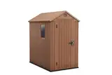 Keter Gartenhaus Darwin 4 x 6, Holzoptik, braun, 2 m², 125,8 x 184,5 x 205 cm