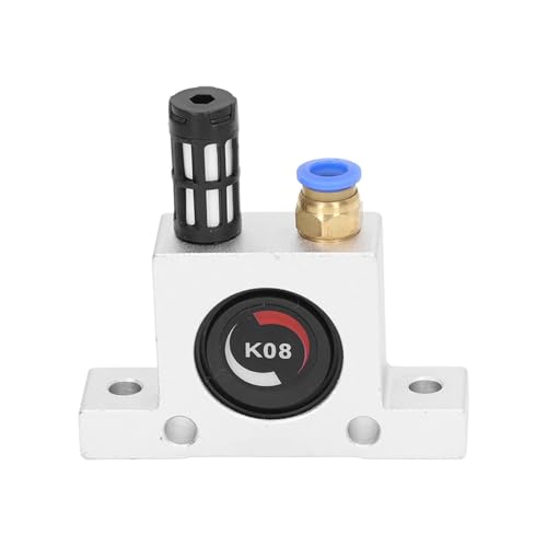 Risegun K8 Pneumatischer Vibrator, Industrielle Aluminiumlegierung Vibrator Luftvibrator mit Schalldämpfer für Vibrationstisch, Filter, Werkzeuge