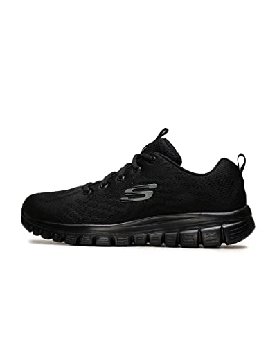 Skechers Damen Graceful Get Connected Sneaker,Black Mesh Trim, 40 EU