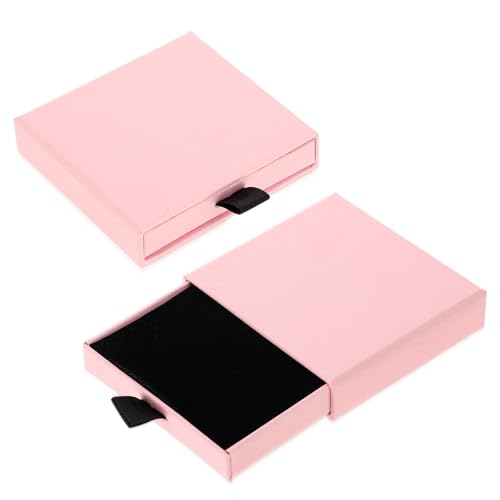 ZEYIYER 2 Stück Schmuck Geschenkbox 8 x 7,5 x 1,8 cm Halskette Armband Ohrringe Geschenkbox, Ohrringe Box Klein, Karton Schmuckkästchen Schubladen-Typ Schmuck Box Organizer