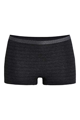 Conta Thermo Panty, bequemer Hipster mit natürlicher Baumwolle, wärmeisolierende Thermounterwäsche, Damenbekleidung, Schwarz Geringelt, Größe: 40/M